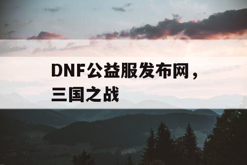 DNF公益服发布网，三国之战