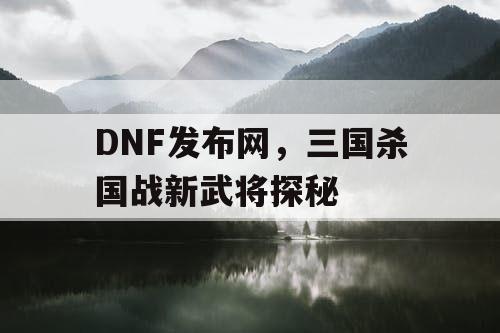 DNF发布网，三国杀国战新武将探秘